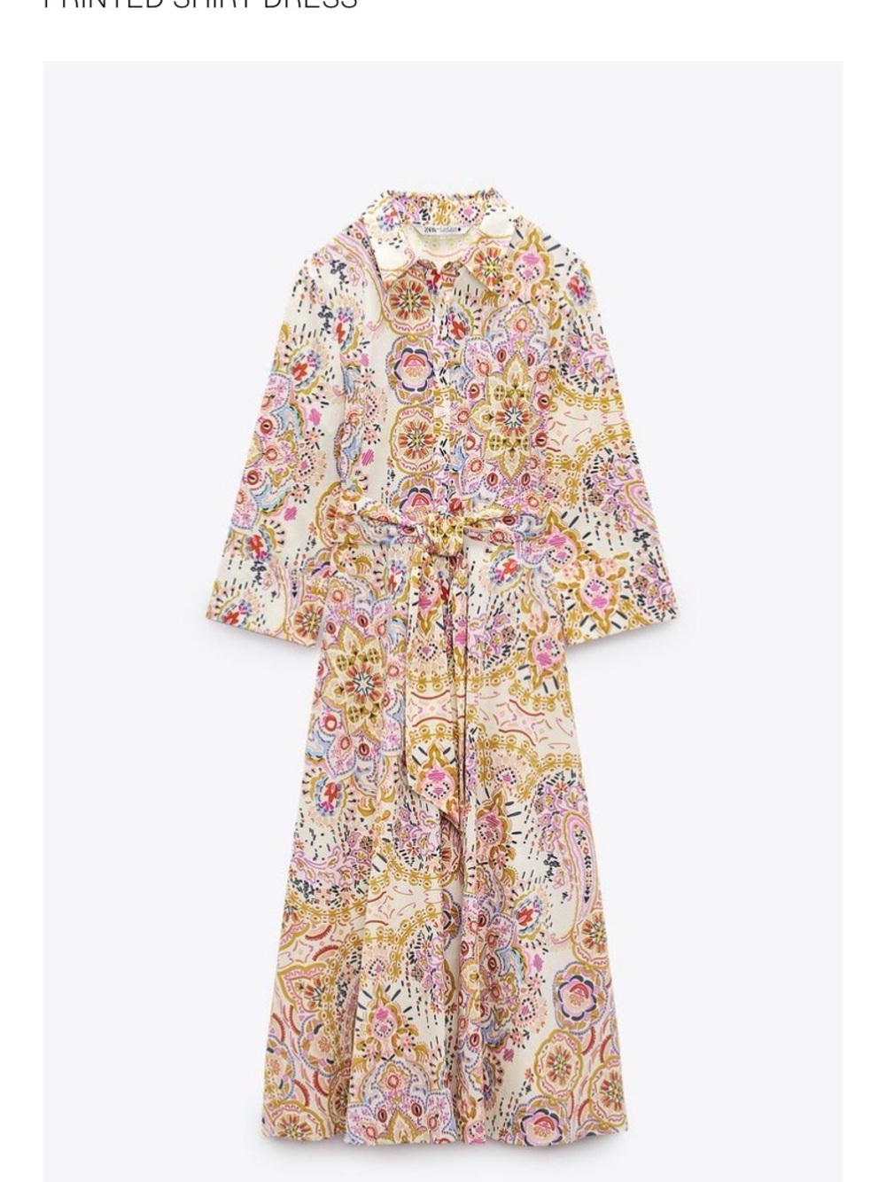 ZARA PRINTED SHIRT DRESS